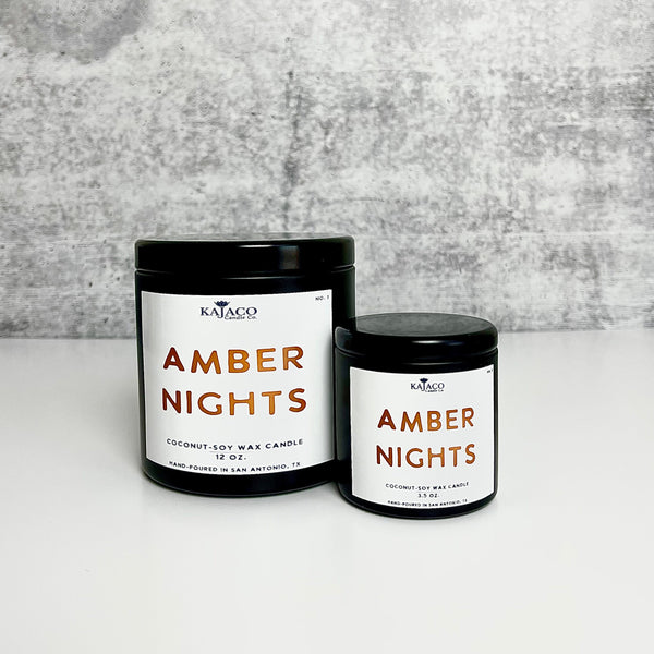 Two Amber Nights Candles (12 oz. and 3.5 oz.)